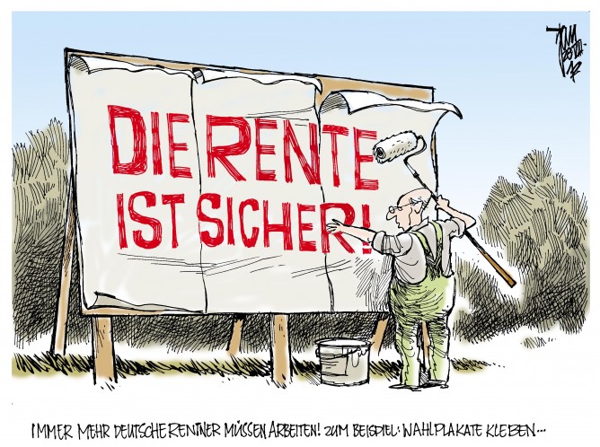 Rentner mÃ¼ssen arbeiten, die Rente sinkt, Wahlversprechen