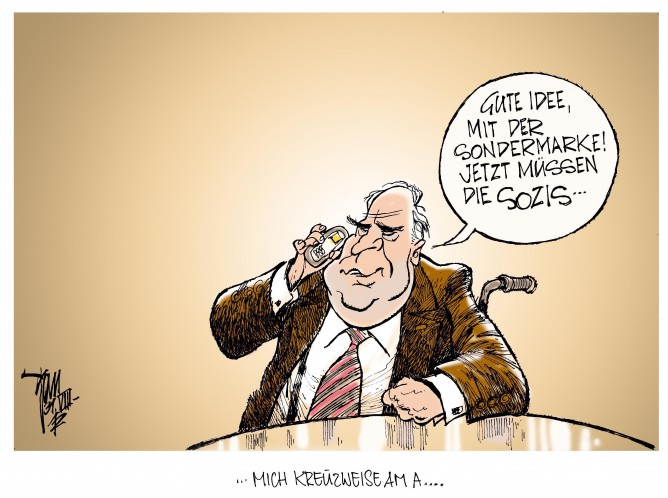 Helmut Kohl, Briefmarke, Sondermarke,Handi, Rollstuhl