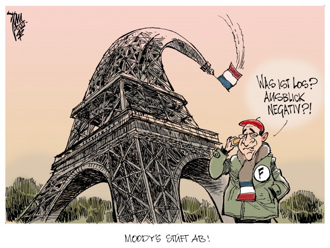 Moody´s stuft Frankreich ab: Frankreich besitzt keine Topbonität mehr