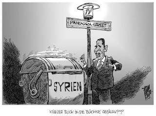 Syrien-Dilemma: US-Präsident Obama steckt nach seiner Ankündigung in Sachen “ rote Linie “ nun in der Klemme.