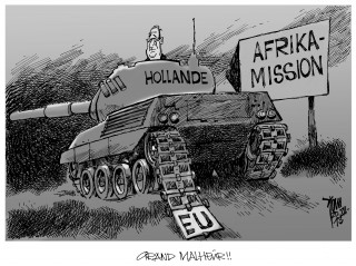 Hollandes Afrika-Mission: Hollande sucht Mitstreiter für das Afrika-Korps. Die EU verweigert die Finanzierung des Abenteuers.
