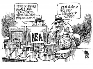 Die NSA greift weiter Datensätze ab: Mit dem Programm “ Mitreisender “ greift die NSA weltweit Daten ab. Die Bundesverwaltung hat zur Zeit einen Rekordwert in Sachen Krankmeldungen. Die meisten Fehlzeiten hat das Verteidigungsministerium.