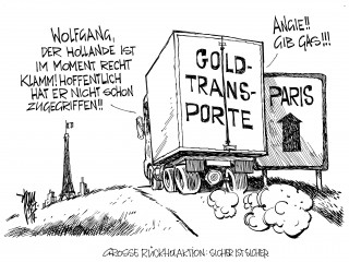 Gold-Rückholaktion der Bundesbank: Das im Ausland gebunkerte Gold der Bundesbank wird  zurückgeholt.