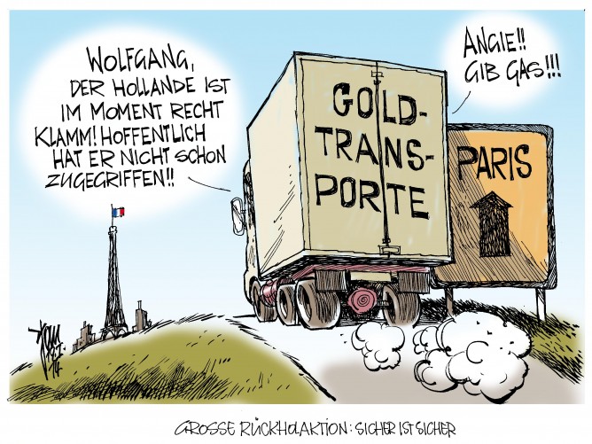 Gold-Rückholaktion der Bundesbank: Das im Ausland gebunkerte Gold der Bundesbank wird  zurückgeholt.