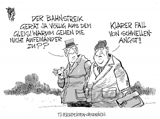 Aktuelle Karikaturen: Bahnstreik